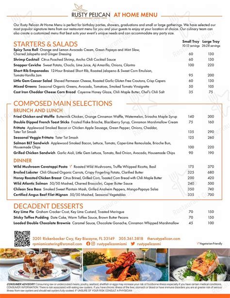 rusty pelican restaurant menu