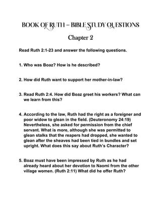The Benson Journey Ruth 2 Small Group Questions