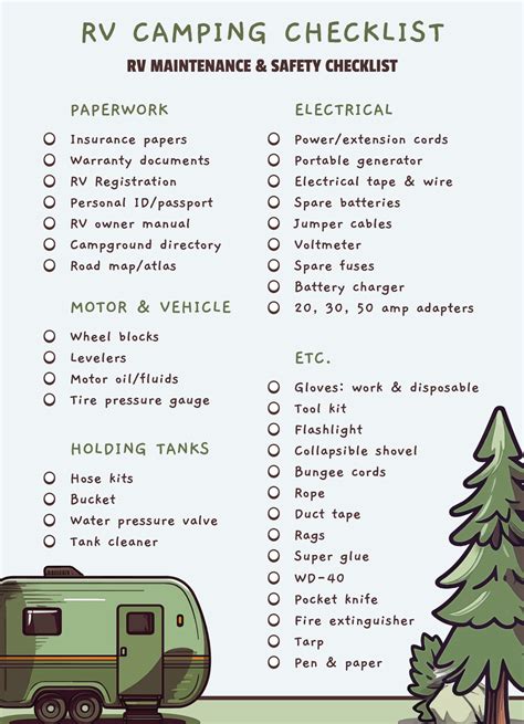 Rv Camping Tips Printable