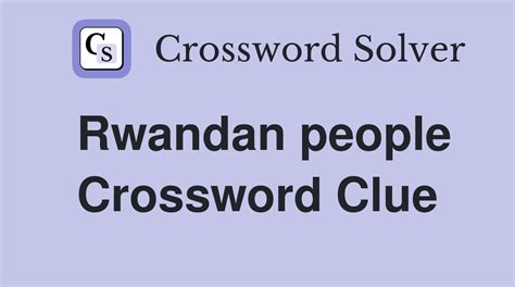 rwandan people crossword