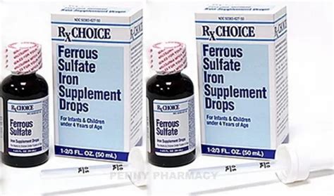 RxChoice Ferrous Sulfate Iron Supplement Drops, 50 mL