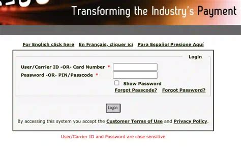 rxo fuel card login