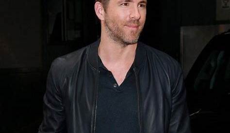 Ryan Reynolds spotted out and about in a classic leather bomber jacket