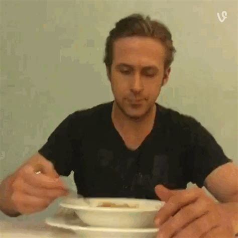 ryan gosling eating gif