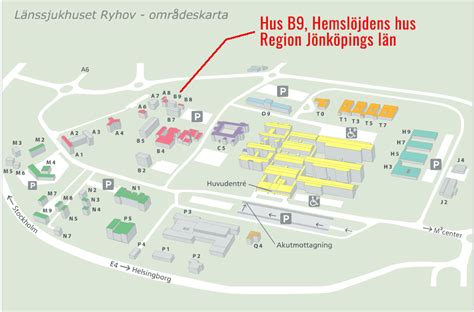 Vägbeskrivningar till Länssjukhuset Ryhov Blodcentralen i Jönköping med