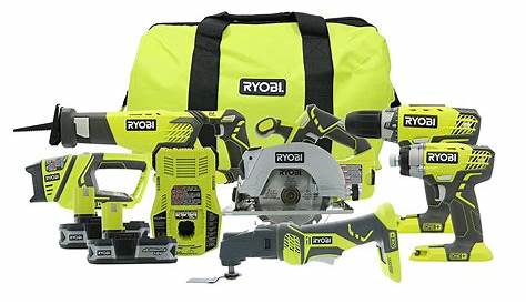 Ryobi 6 Piece Combo Kit 18 Volt One Lithium Ion Cordless 4 Tool Super With