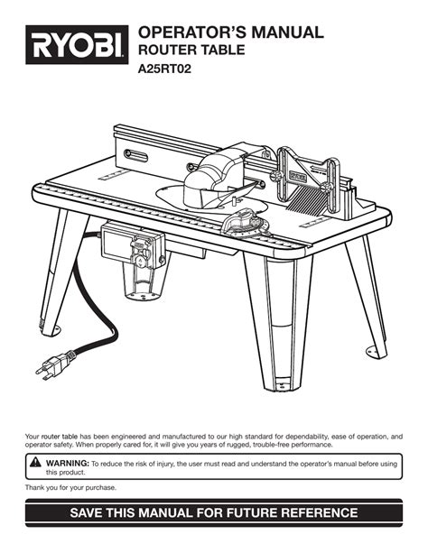 Ryobi Router Table Assembly Instructions