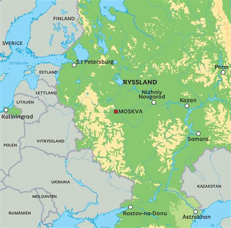 Rysslands karta Karta av Ryssland (Östra Europa Europa)