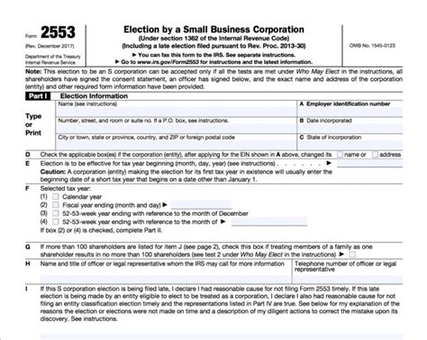 s corp election form 2553