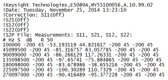 S Parameter S2P File Format Guide