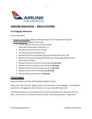 sa airlink baggage allowance