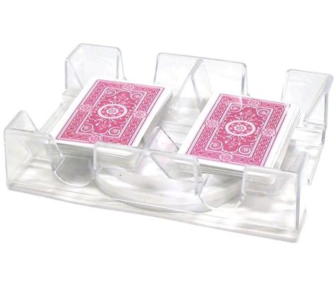 Sabot 3 compartiments mini cartes 42x68 mm plexiglas noir pour joueurs