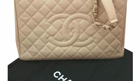 Sac Chanel Toile Beige Cabas CHANEL Luxe D'occasion Certifiée AUTHENTIQUE