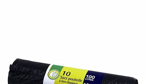 Auchan sacs poubelle avec liens détachables 100L x10