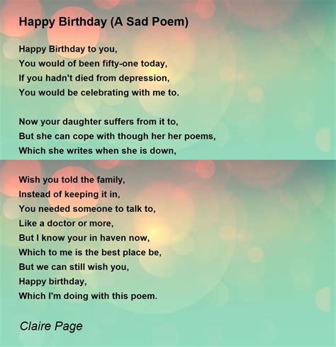 Sad Birthday Day Reflection