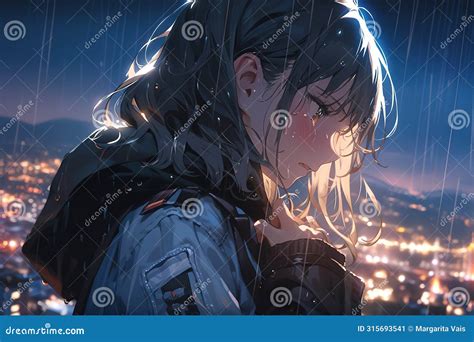 Sad crying alone