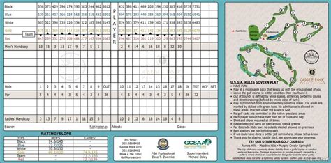 saddle rock golf course scorecard