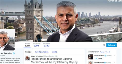 sadiq khan twitter account