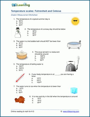 Sadlier Math Grade 4 Temperature Worksheet