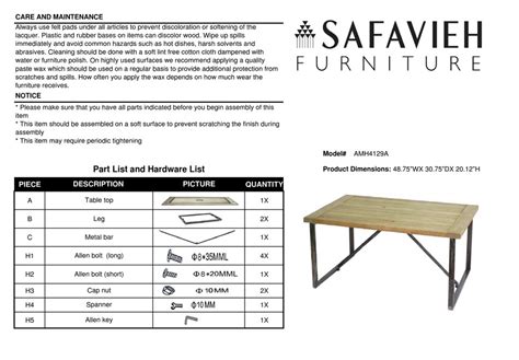New Safavieh Furniture Assembly Instructions For Living Room