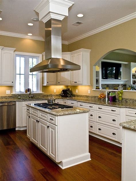 Kitchen With Chimney Hood And Island Ideas Kitchen hood design, Kitchen ventilation, Kitchen