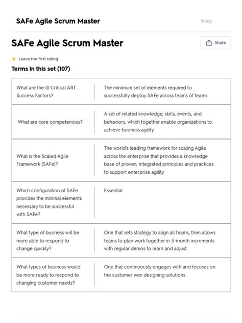 Safe Agile Study Material Pdf
