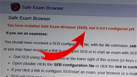 safe exam browser not configured