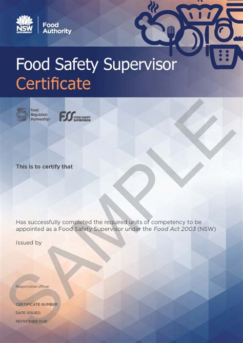 safe food handling certificate australia