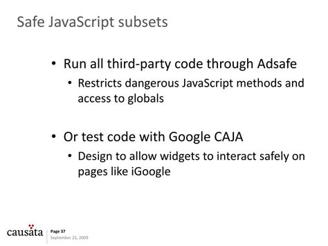 Safe Javascript Security