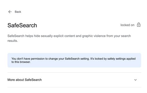 Safesearch Locked Off