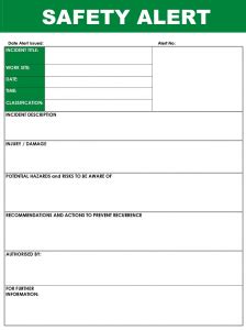 Safety Alert Example