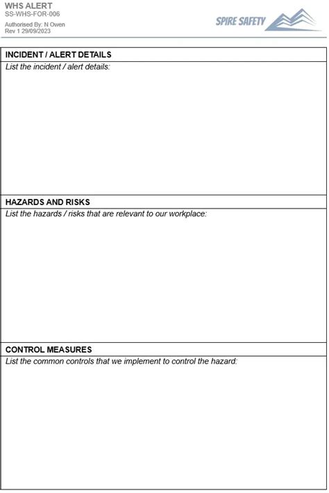 Safety Alert Purpose