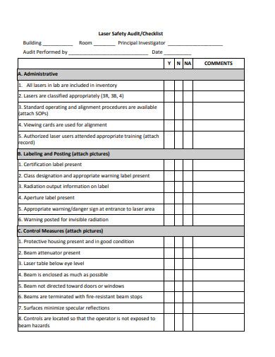 Safety Audit Examples