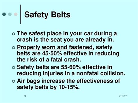 Safety Belts Effectiveness