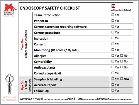 Safety Checklist Endoscopy