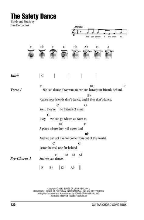 Safety Dance Guitar Tab