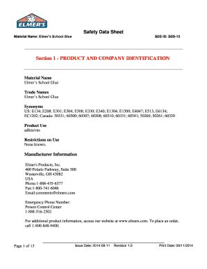 safety data sheet elmer's glue