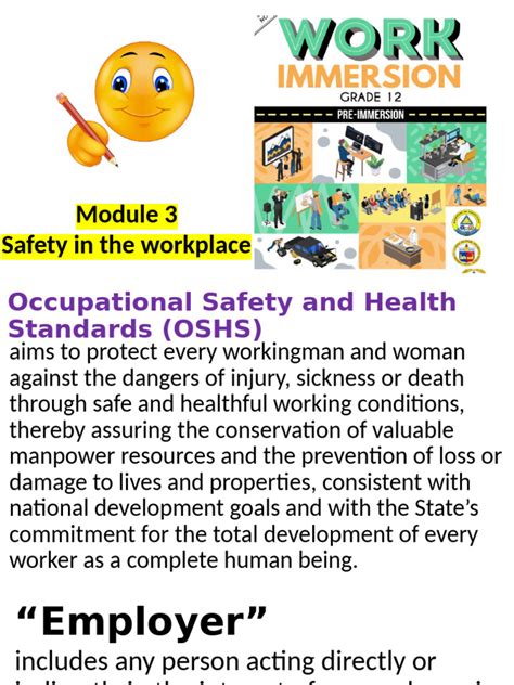 Safety In The Workplace Work Immersion Module