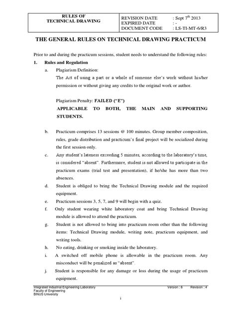 Safety Rules In Technical Drawing