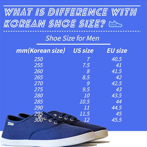 safety shoe size chart korea