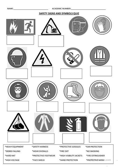 Safety Worksheets Printable