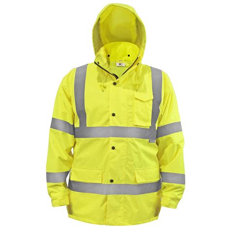 safety yellow rain jacket