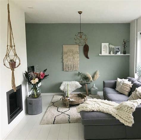 Famous Sage Green Living Room With Grey Sofa Best References