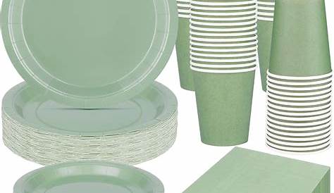 Elegant Watercolor Greenery Sage Green Wedding Paper Plate | Zazzle.com