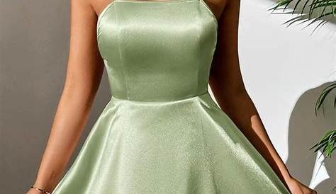 Sage Hoco Dresses Cute Green Dress Ruffled Skater Dress Green Mini Dress