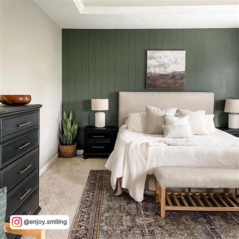 Sage Green Accent Wall Bedroom