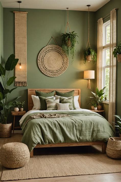 Sage Green Bedroom Bohemian