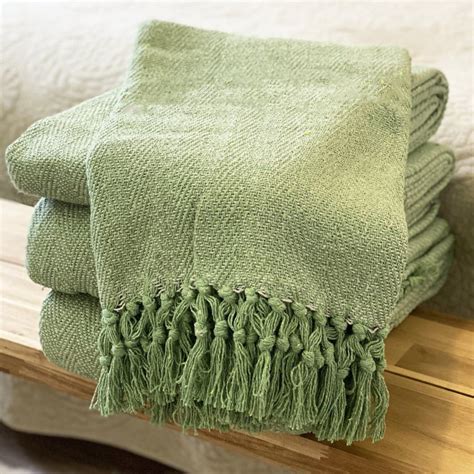 Sage Green Throws Large