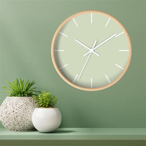 sage green wall clock