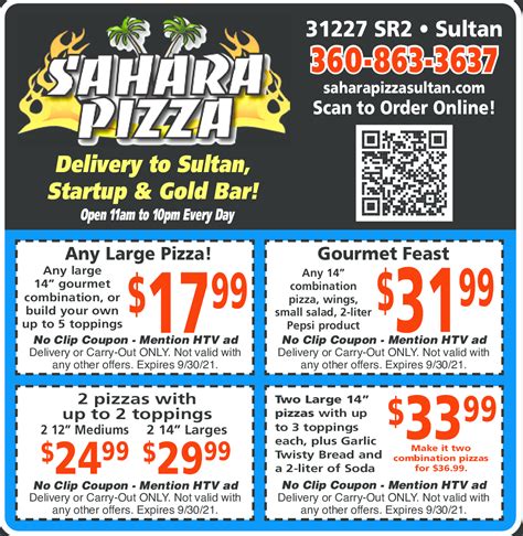 sahara pizza discount code